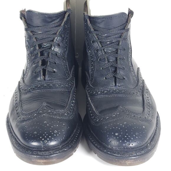 Allen Edmonds Men’s Stirling US8,5D Black Leather Wingtip Brogue Boots Made USA - Picture 4 of 16